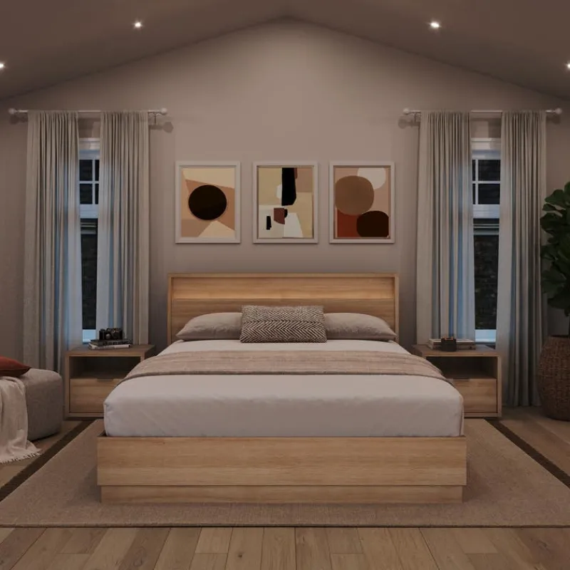 Nexera Queen Bedroom Set with Lighting (60") - 4 pcs -