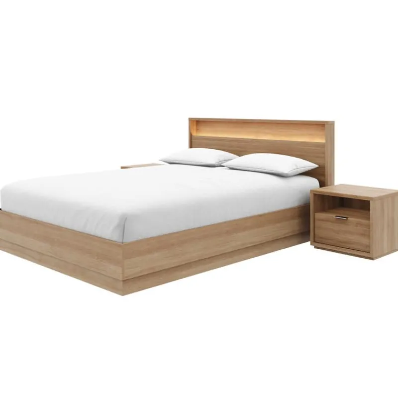 Nexera Queen Bedroom Set with Lighting (60") - 4 pcs -