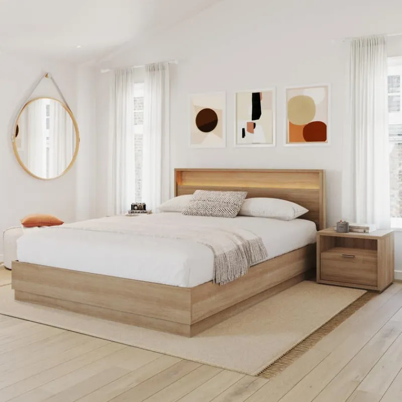 Nexera Queen Bedroom Set with Lighting (60") - 4 pcs -