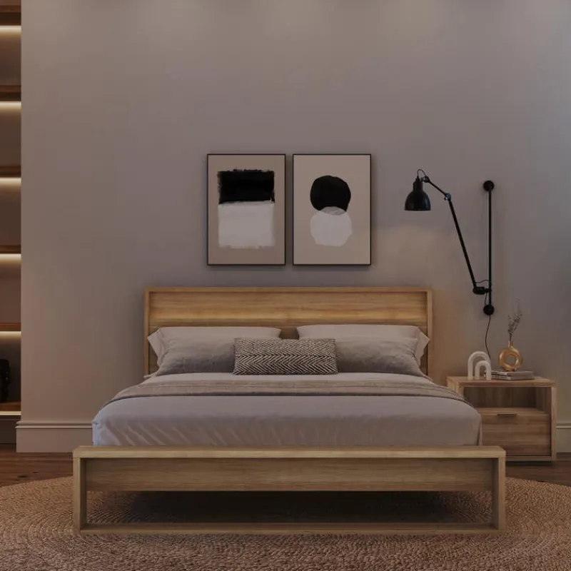 Nexera Queen Bedroom Set with Lighting (60") - 3 pcs -