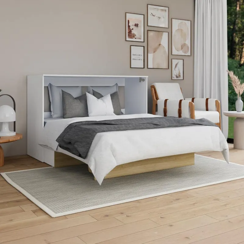 Queen Cabinet Bed with 6.5-inch Mattress -