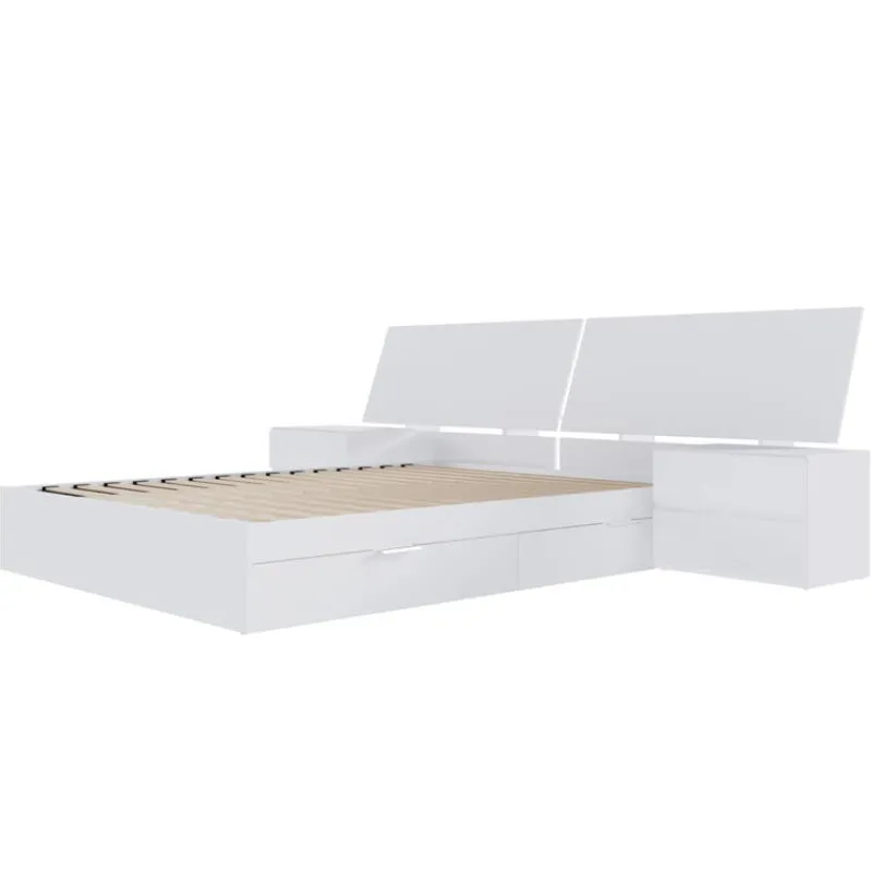 Nexera Queen 2-Drawer Storage Bedroom Set (60") - 4 pcs -