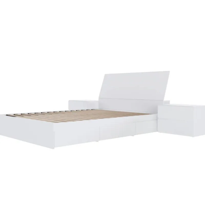 Nexera Queen 3-Drawer Storage Bedroom Set (60") - 4 pcs -