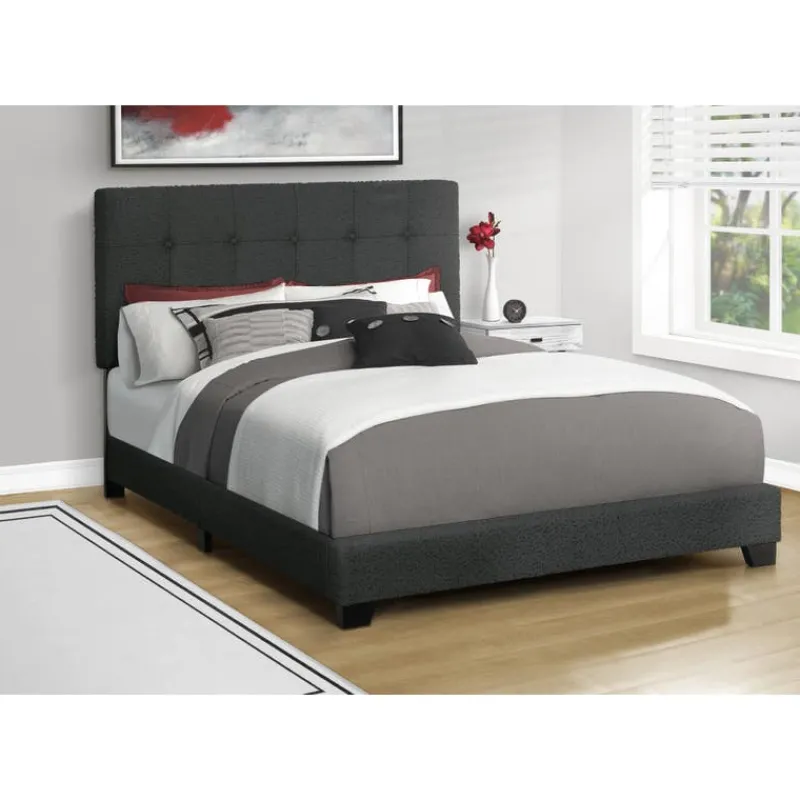 Monarch Queen Fabric Bed with Headboard (60") -