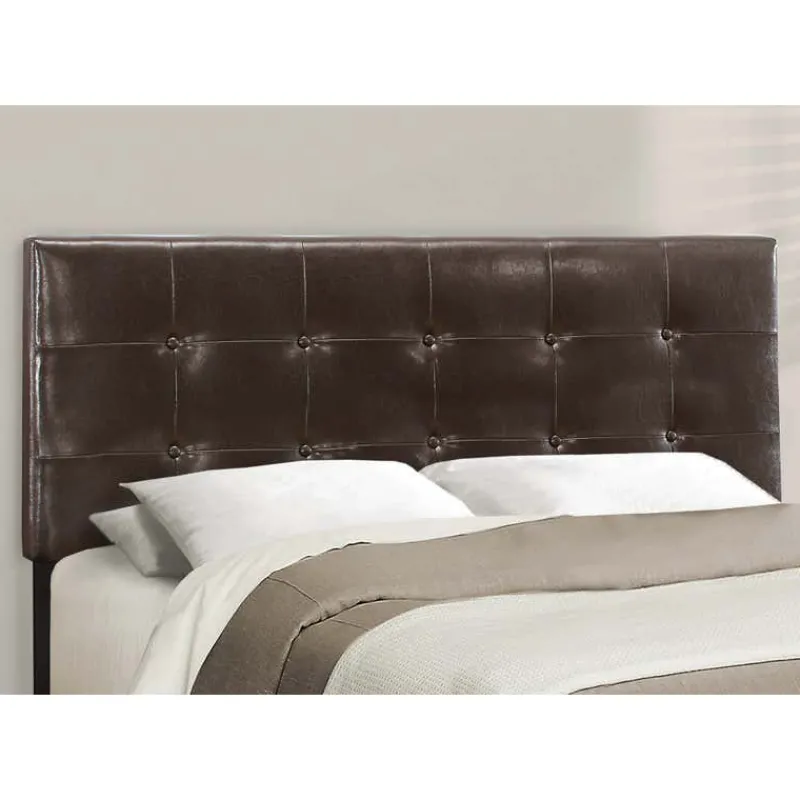 Monarch Queen Leather-Look Bed with Headboard (60") -