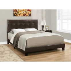 Monarch Queen Leather-Look Bed with Headboard (60