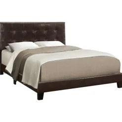 Monarch Queen Leather-Look Bed with Headboard (60