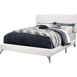 Monarch Queen Leather-Look Bed with Headboard (60") -