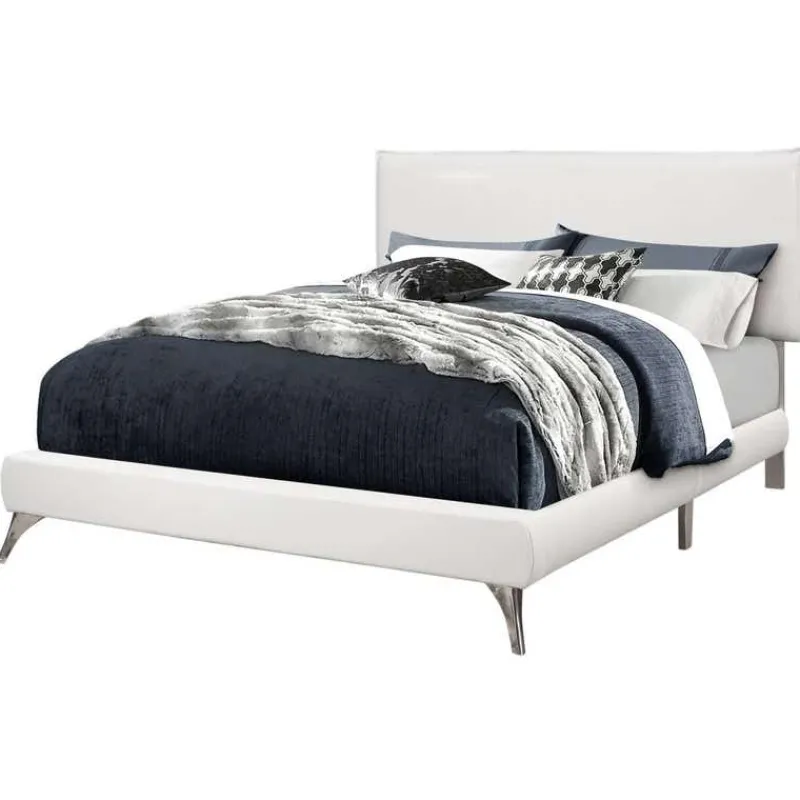 Monarch Queen Leather-Look Bed with Headboard (60") -