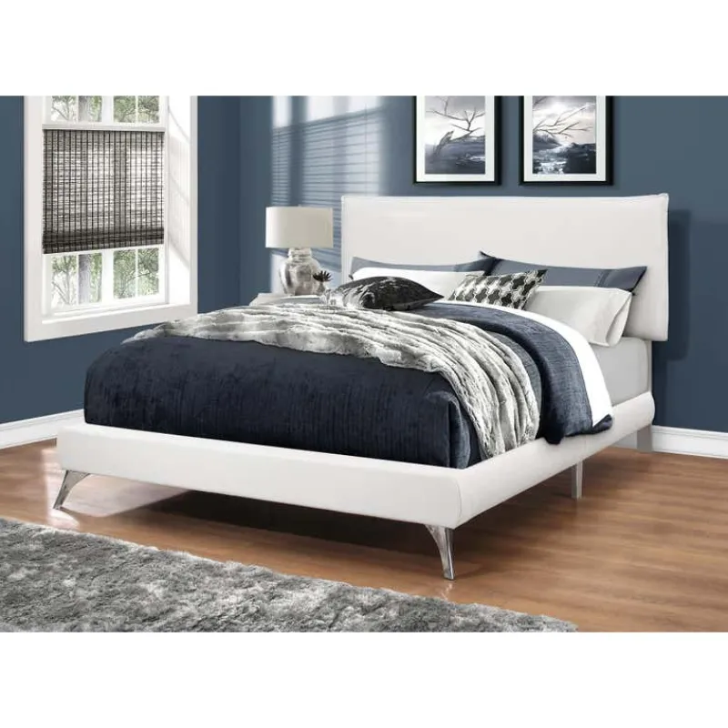 Monarch Queen Leather-Look Bed with Headboard (60") -