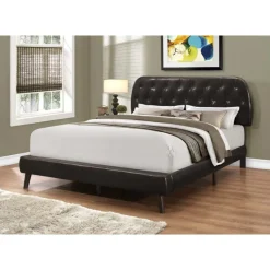 Monarch Queen Leather-Look Bed with Headboard (60") -