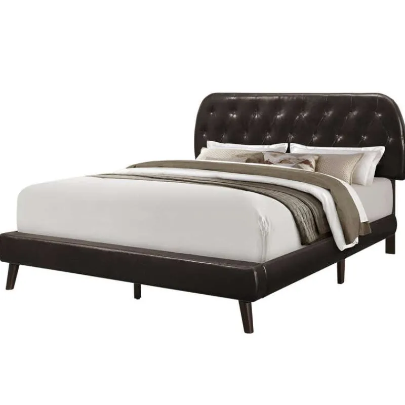 Monarch Queen Leather-Look Bed with Headboard (60") -