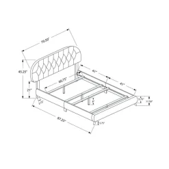 Monarch Queen Leather-Look Bed with Headboard (60