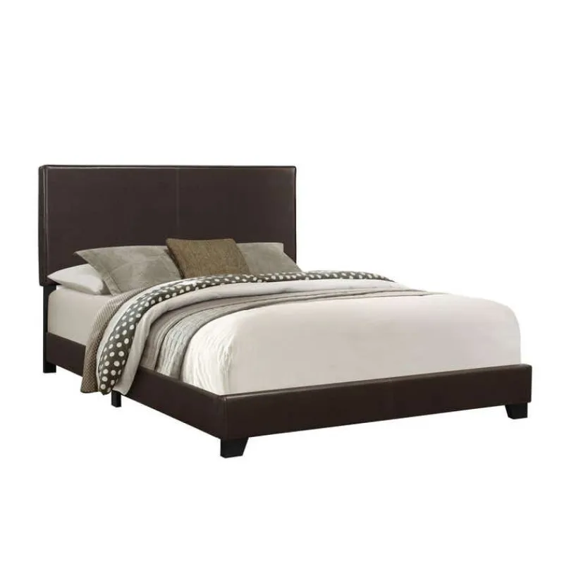Monarch Queen Leather-Look Bed with Headboard (60") -