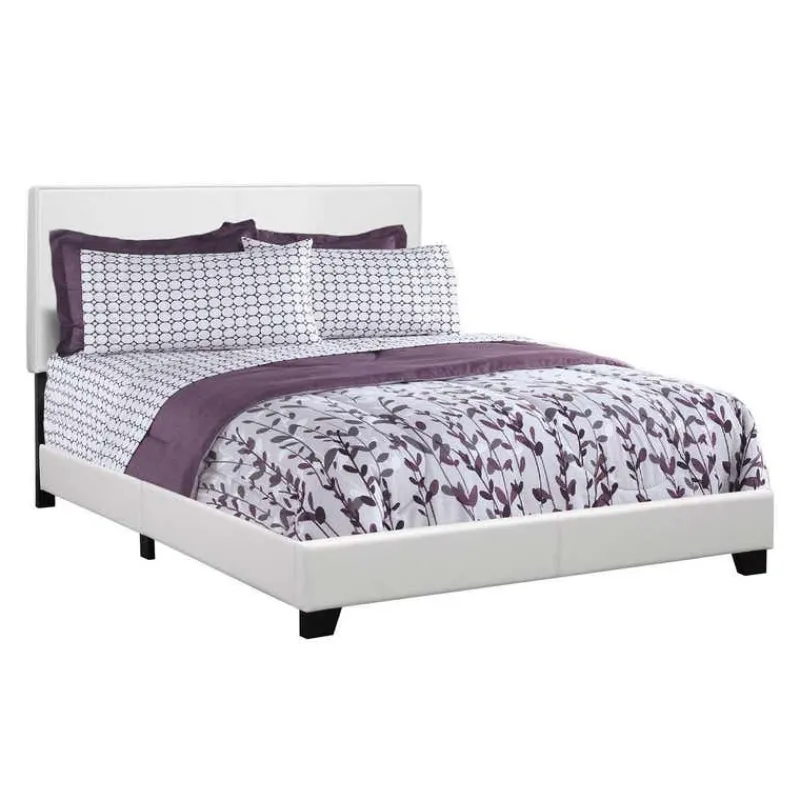 Monarch Queen Leather-Look Bed with Headboard (60") -