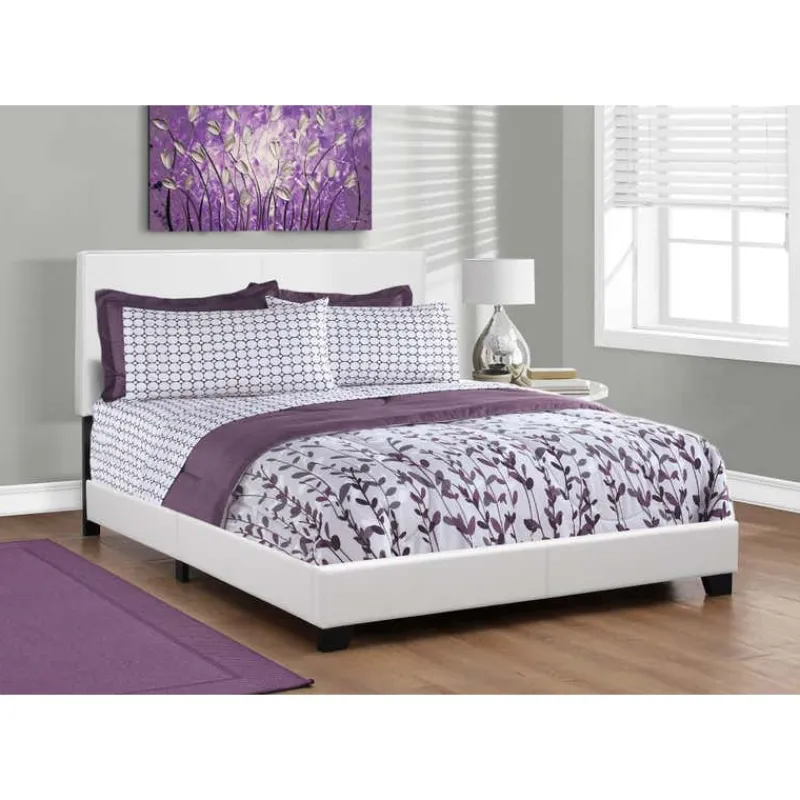 Monarch Queen Leather-Look Bed with Headboard (60") -