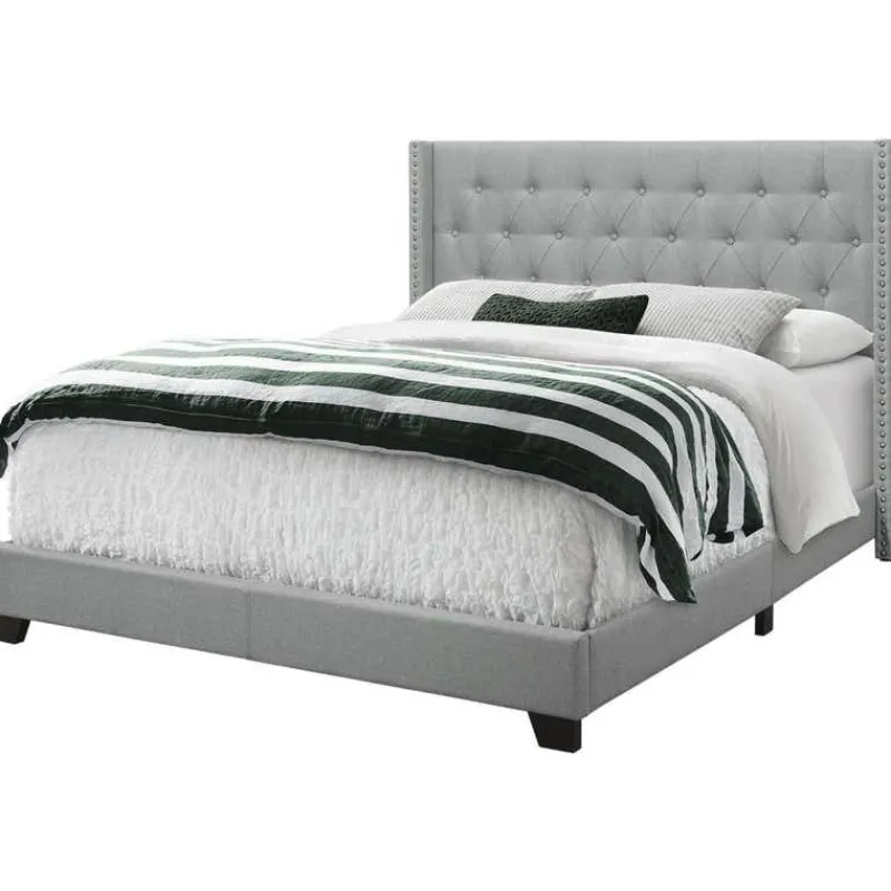 Monarch Queen Linen Bed with Headboard (60") -