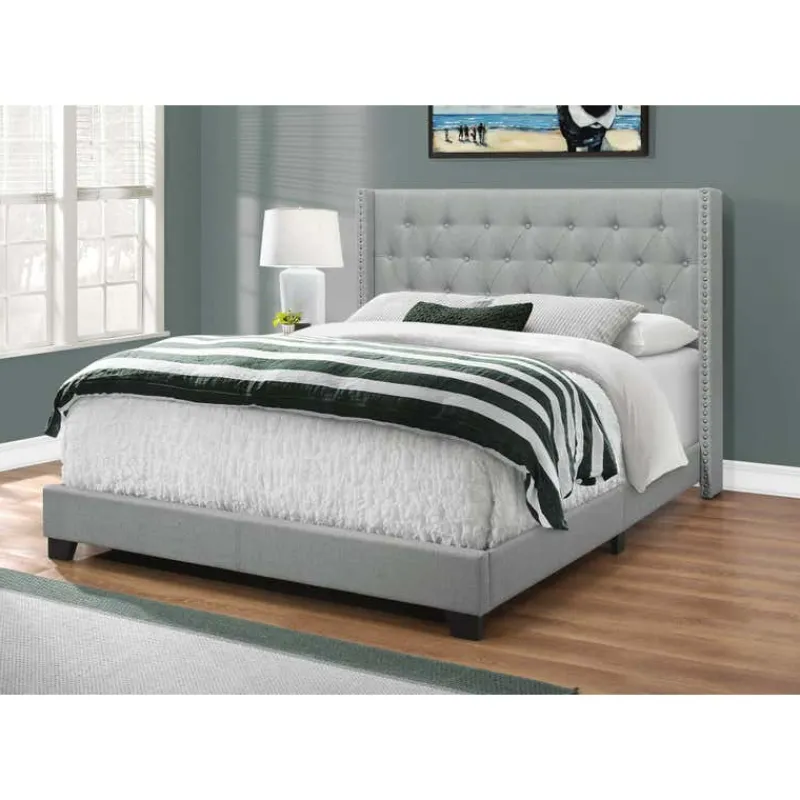 Monarch Queen Linen Bed with Headboard (60") -