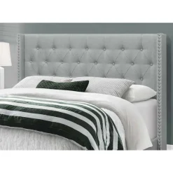 Monarch Queen Linen Bed with Headboard (60