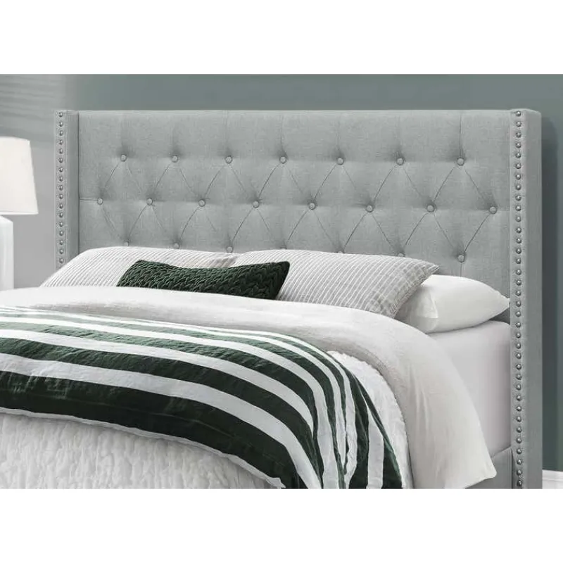 Monarch Queen Linen Bed with Headboard (60") -