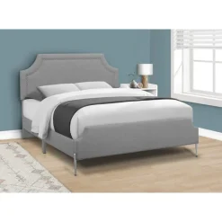 Monarch Queen Linen Bed with Headboard (60