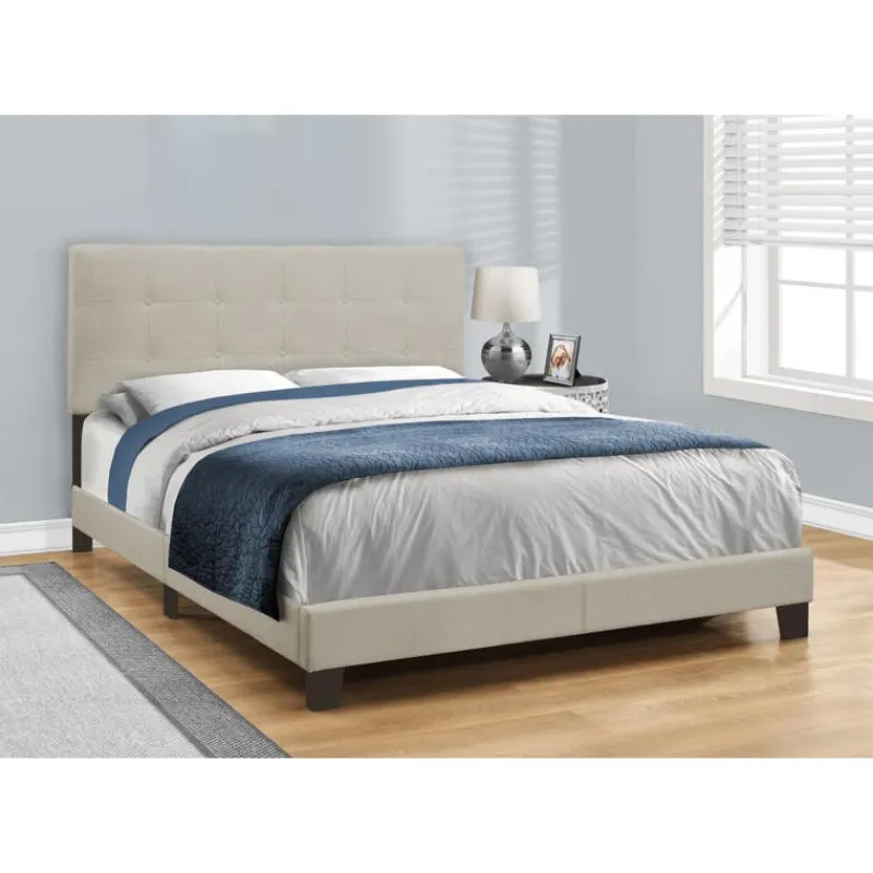 Monarch Queen Linen Bed with Headboard (60") -