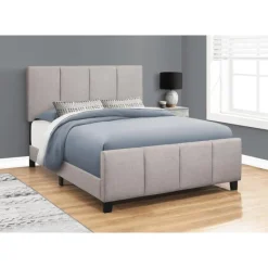 Monarch Queen Linen Bed with Headboard (60