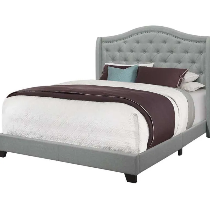 Monarch Queen Linen Bed with Headboard (60") -