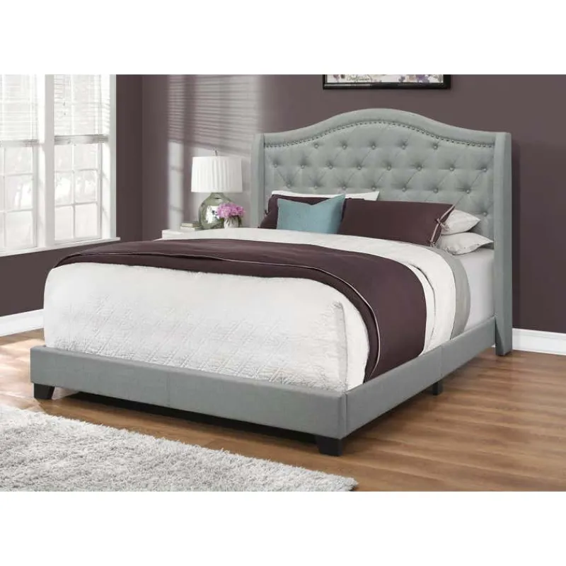 Monarch Queen Linen Bed with Headboard (60") -