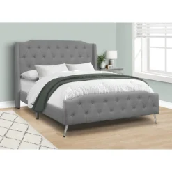 Monarch Queen Linen Bed with Headboard (60") -