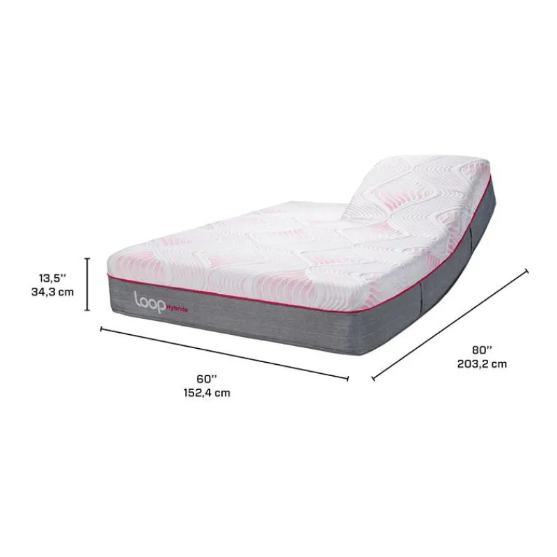 LOOP Queen Medium-Firm Split-Head Hybrid Mattress-in-a-Box - 60"
