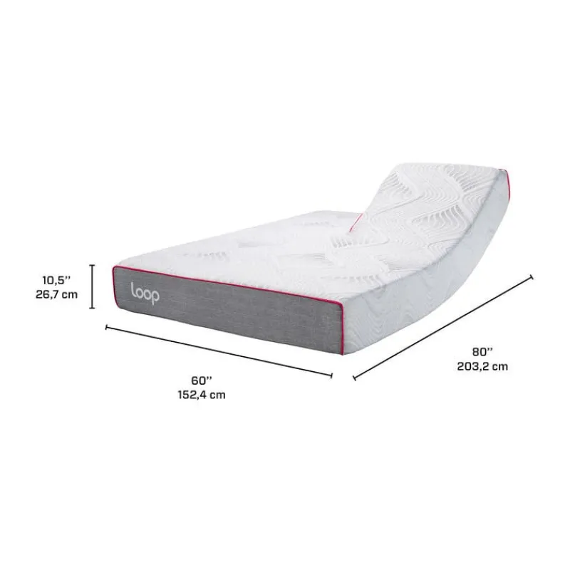 LOOP Queen Medium-Firm Split-Head Memory FoamMattress-in-a-Box - 60"