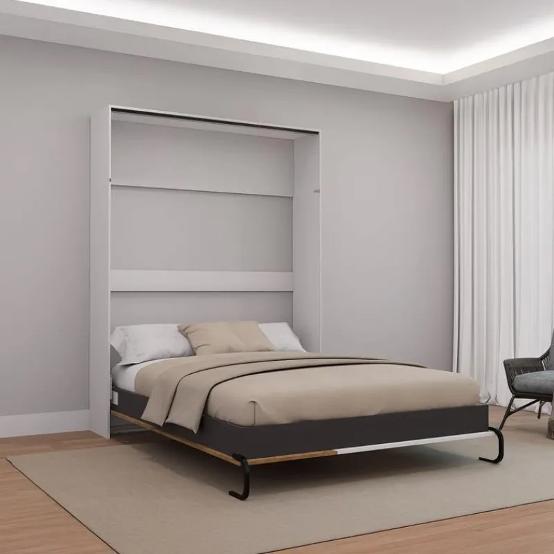 Queen Murphy Bed - White &