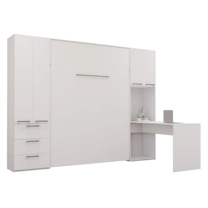 Queen Murphy Bed with Storage Units and Desk -
