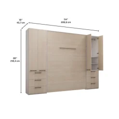 Queen Murphy Bed with Storage Unit -