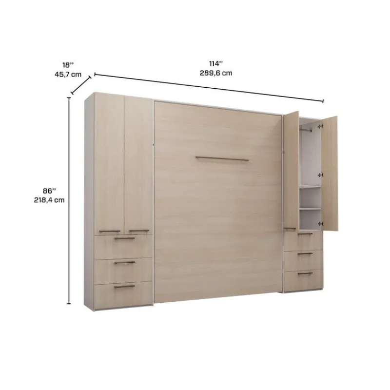 Queen Murphy Bed with Storage Unit -