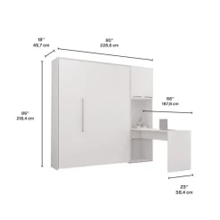 Queen Murphy Bed with Storage Cabinets and Desk -