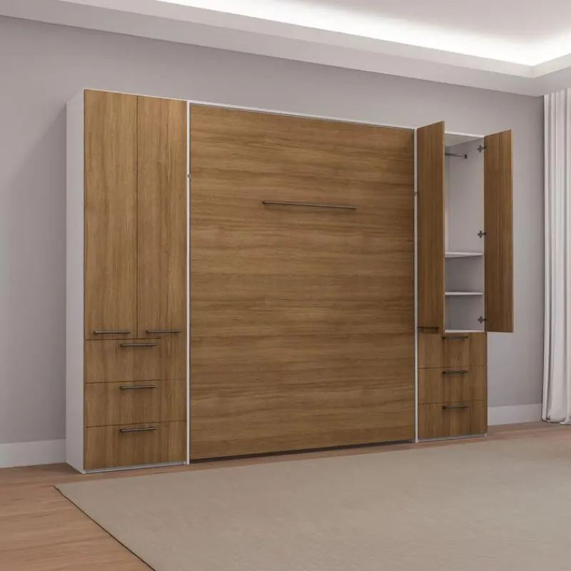 Queen Murphy Bed with Storage Units -