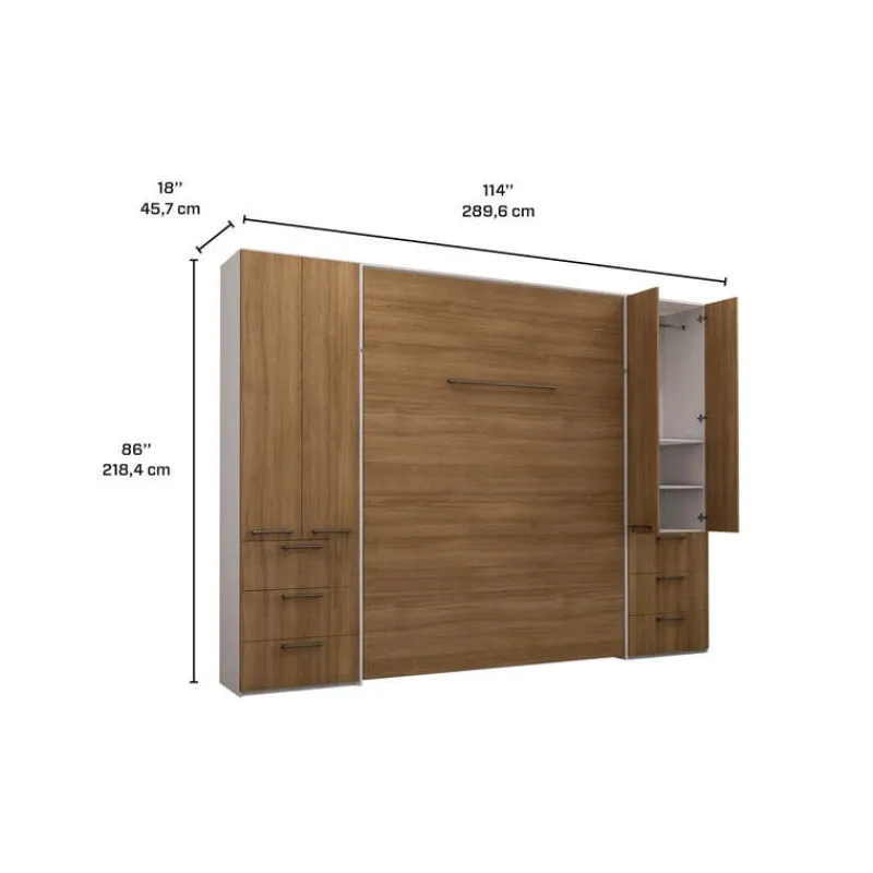 Queen Murphy Bed with Storage Units -