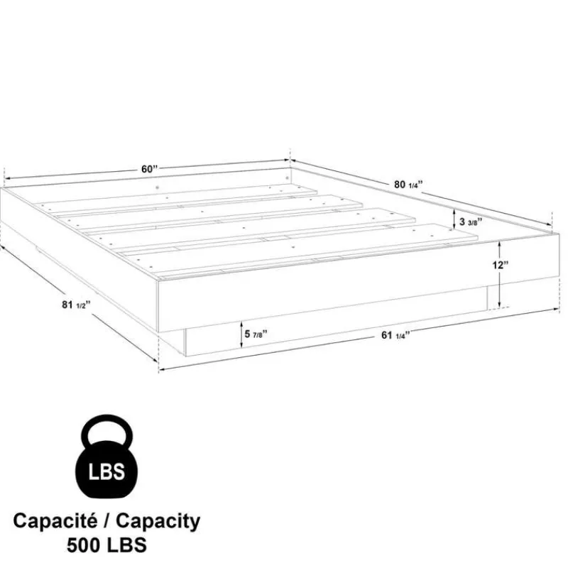 SUA-V Queen Platform Bed (60")