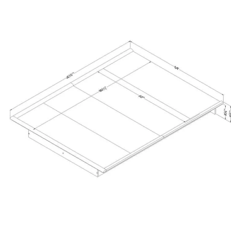 Meubles South Shore Queen Platform Bed (60'') - South Shore