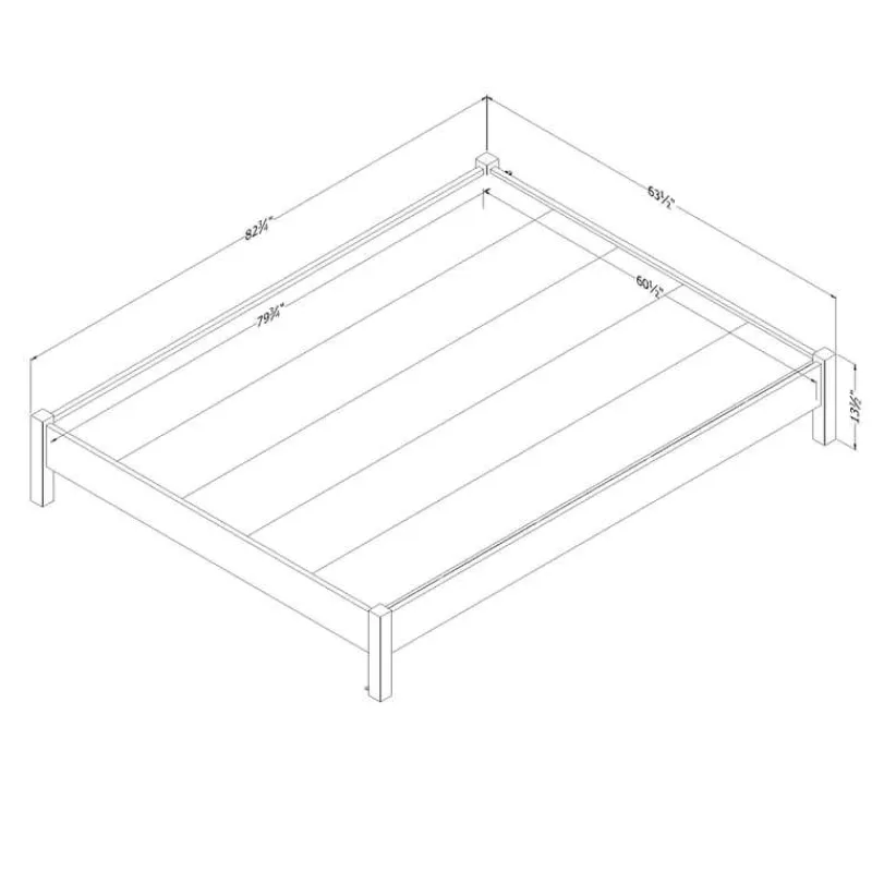 Meubles South Shore Queen Platform Bed (60") - South Shore