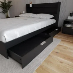 Nexera Queen Platform Bed with 2-Drawer Storage (60") -