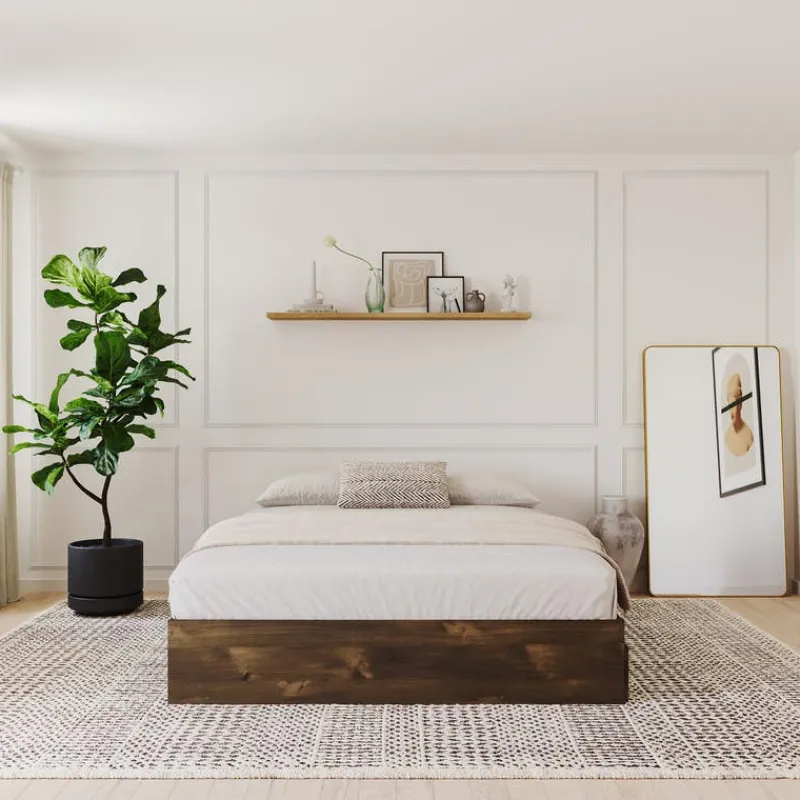 Nexera Queen Platform Bed with 3-Drawer Storage (60") -