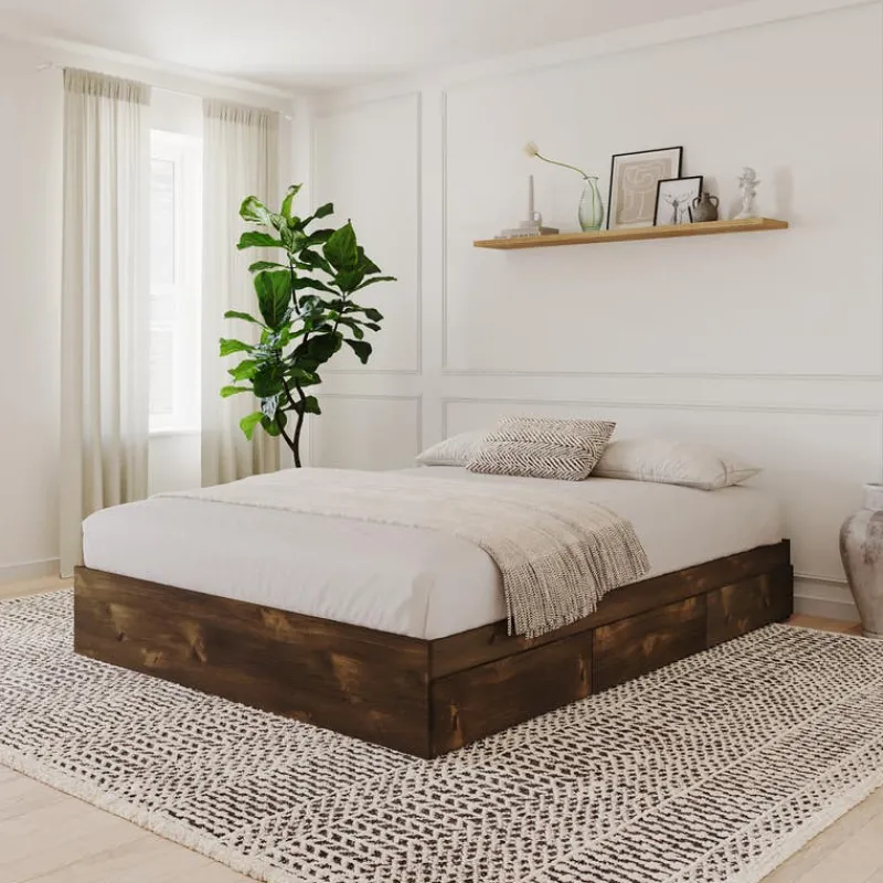 Nexera Queen Platform Bed with 3-Drawer Storage (60") -