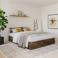 Nexera Queen Platform Bed with 3-Drawer Storage (60
