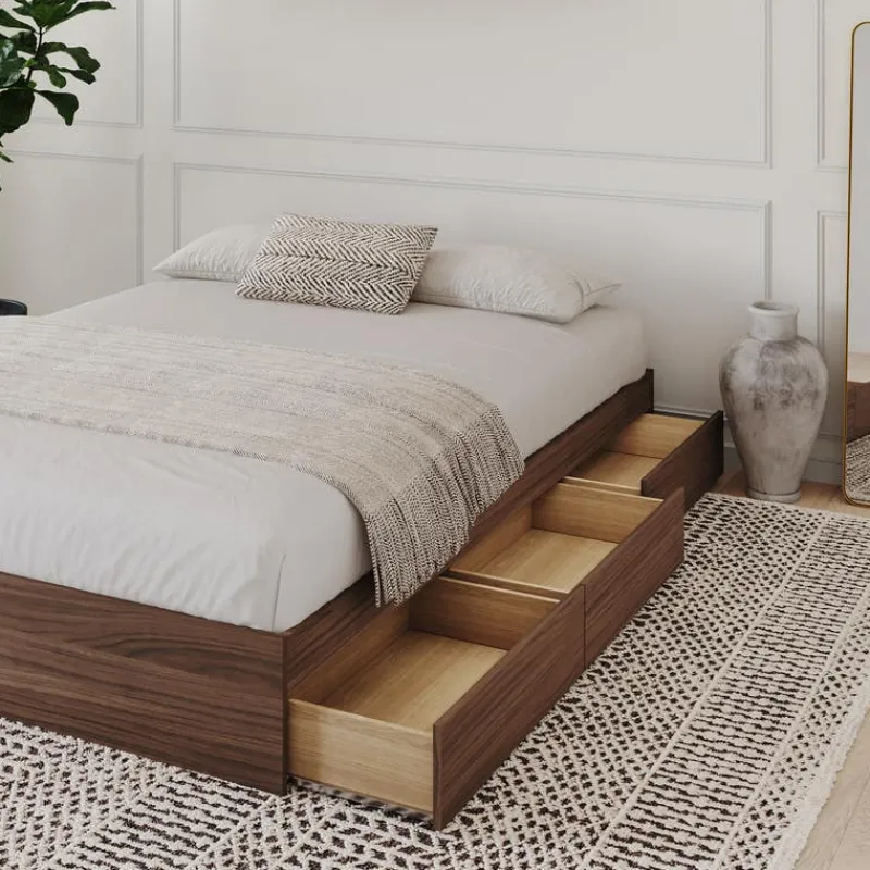 Nexera Queen Platform Bed with 3-Drawer Storage (60") -