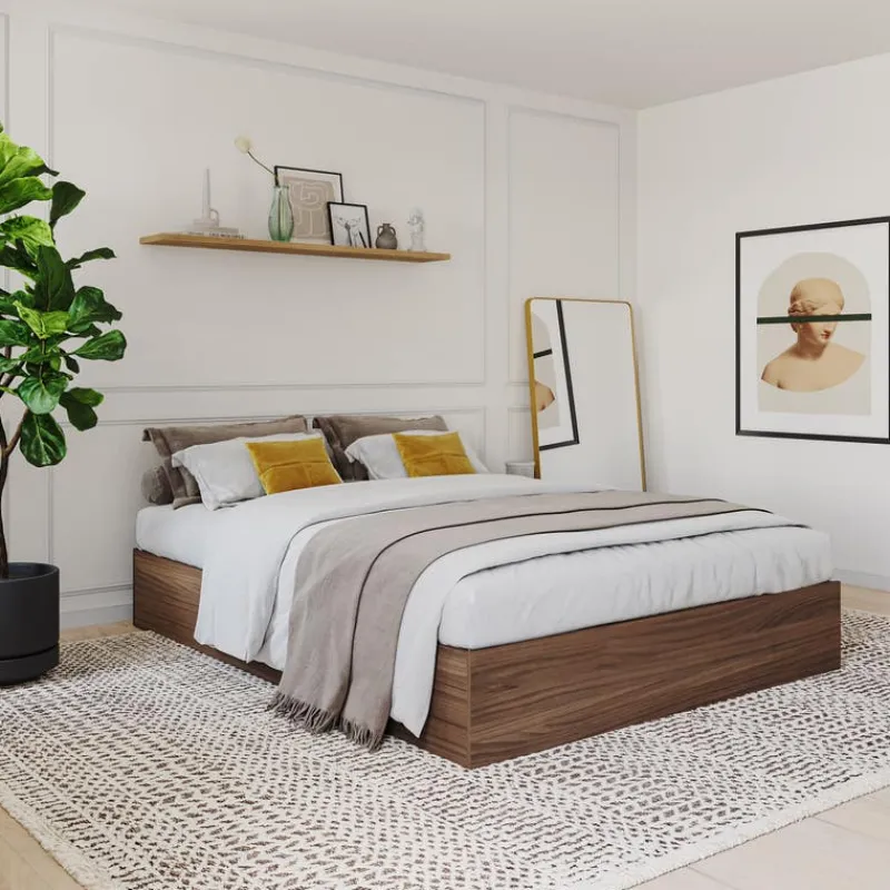 Nexera Queen Platform Bed with 3-Drawer Storage (60") -