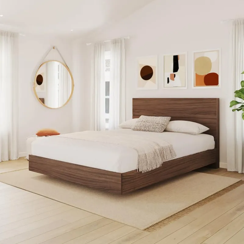 Nexera Queen Platform Bed with Headboard (60'') -