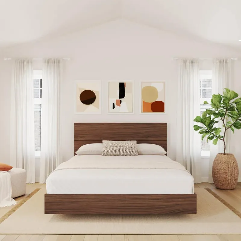 Nexera Queen Platform Bed with Headboard (60'') -